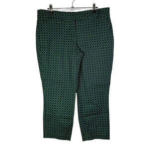 Kenar Navy Blue & Green Circle Printed Straight Leg Dress Pants 8